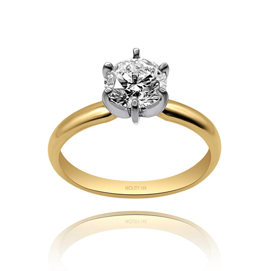 Ring in 14k Florentine gold with diamond Mod: OF1534