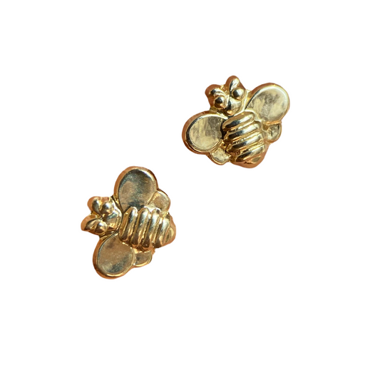 10k yellow gold die-cut bee studs with zircons Code: 14293 6.5mm