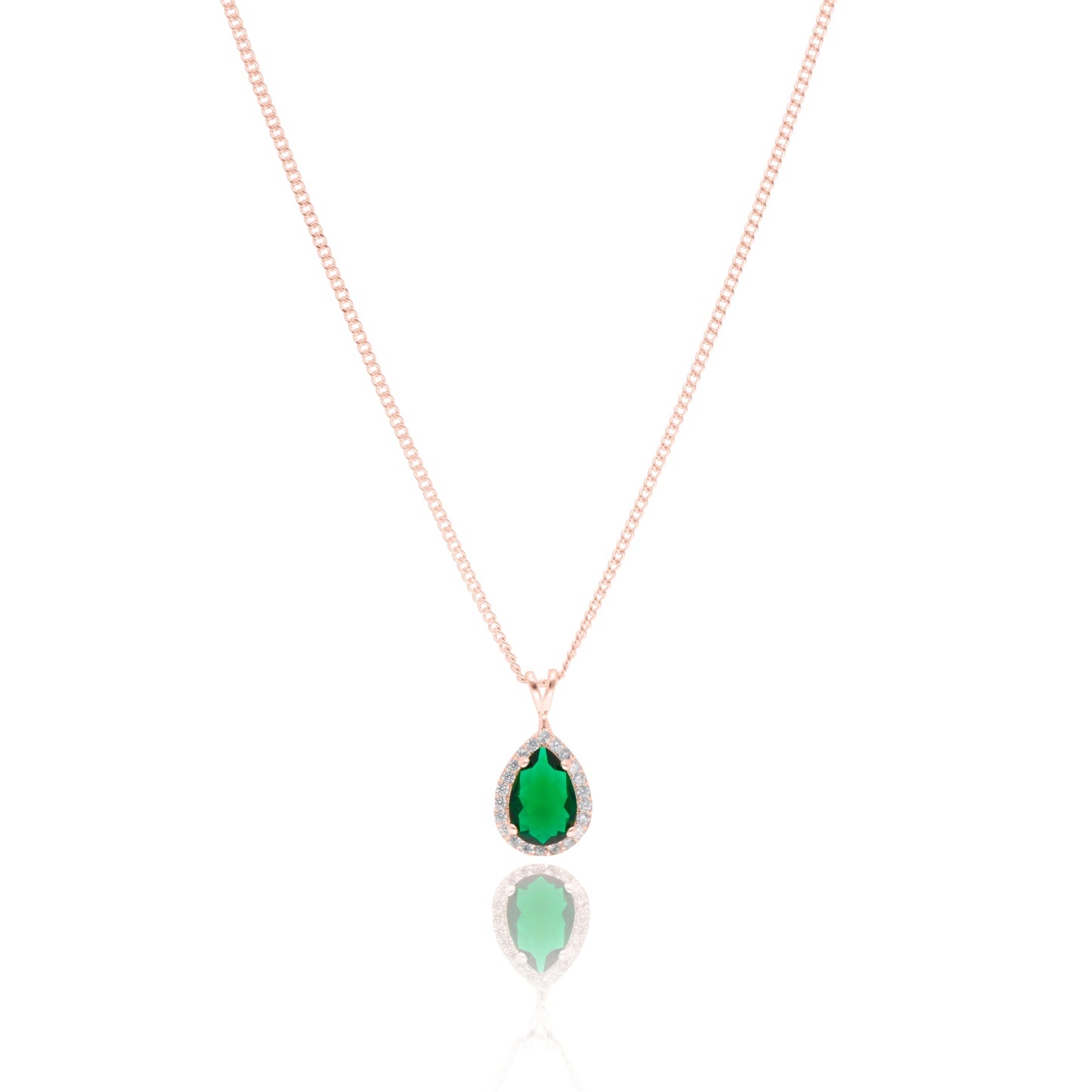 Polet necklace in silver with green zirconia inspired by Hurrem