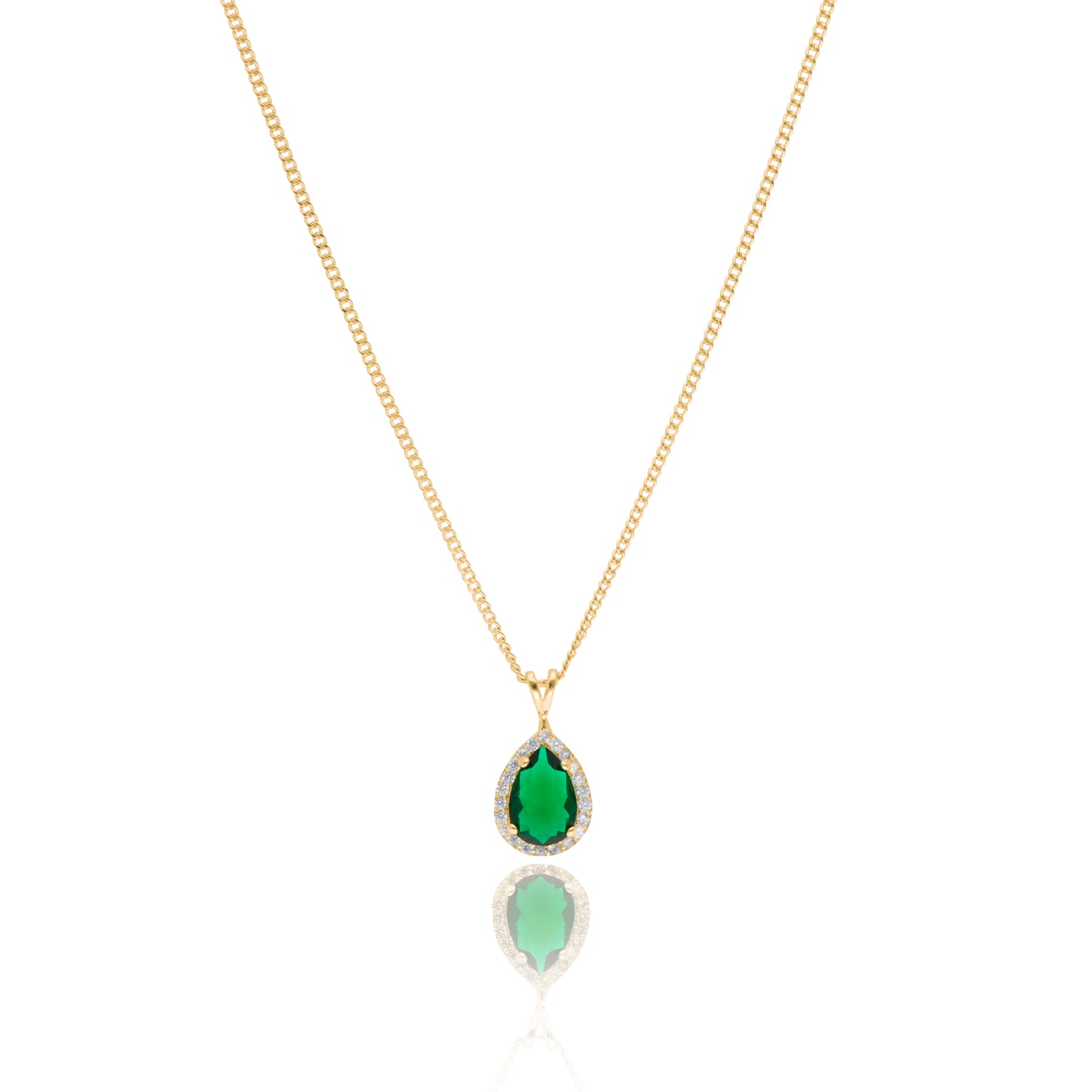 Polet necklace in silver with green zirconia inspired by Hurrem