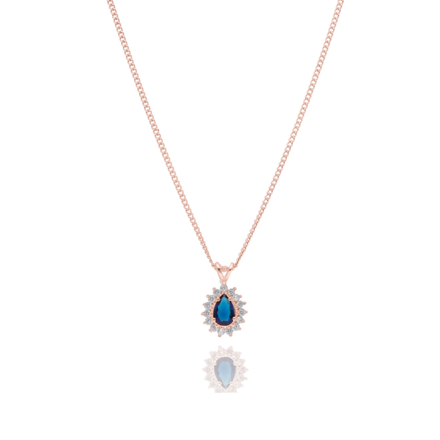 Light Blue Necklace in gold-plated silver with blue zirconia