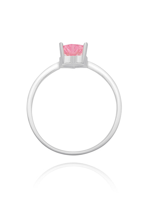 Zara ring in silver with pink zirconia 