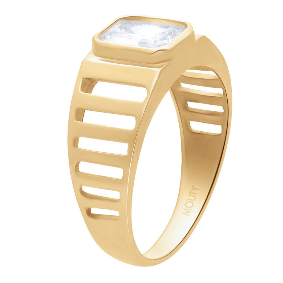 Anilo MOD16 en Oro amarillo 14k con circonia blanca