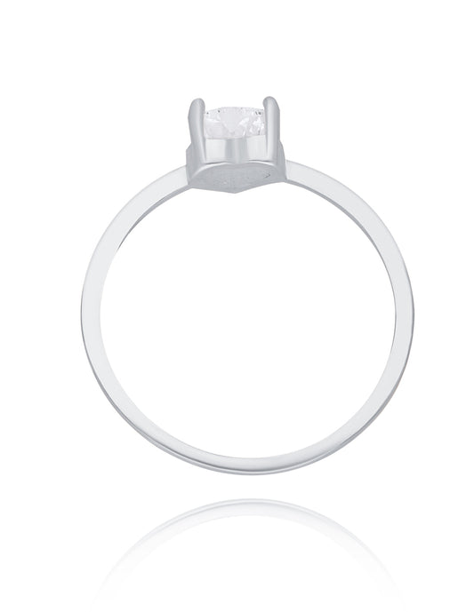 Zara ring in silver with white zirconia