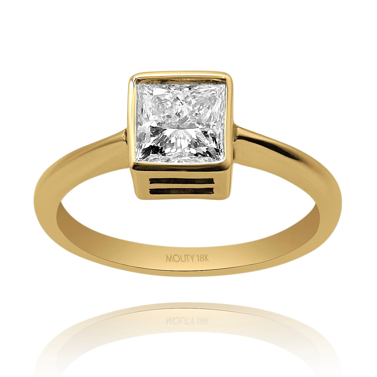 Anillo Iney en Oro amarillo 18k con diamante de laboratorio 1.0 ct