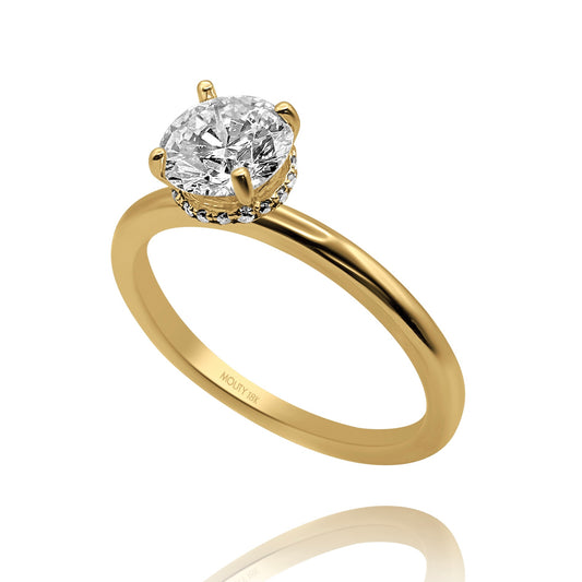 Anillo Eva en oro amarillo 18k con diamante de laboratorio