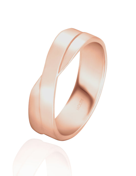 Duo of Infinite hoops in silver with rose gold plating 