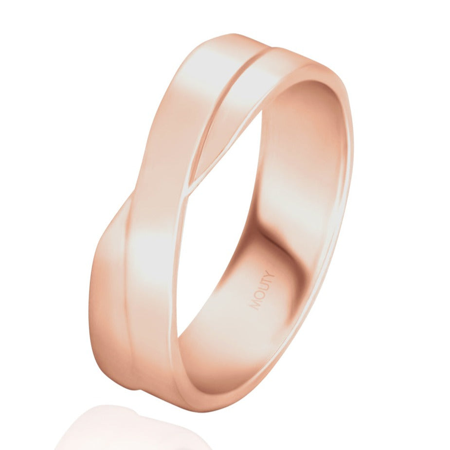 Duo of Infinite hoops in 10k rose gold with white zirconias 