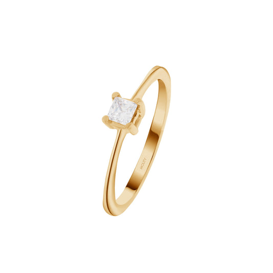 Darian ring in yellow gold plated silver with zirconia 