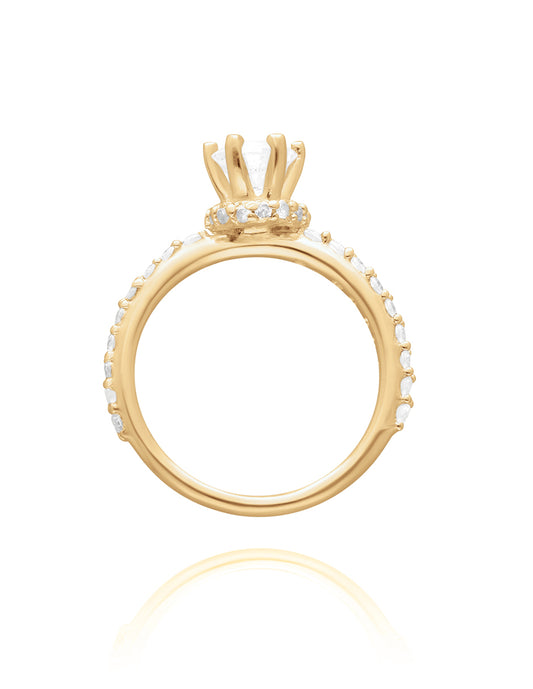 Helena ring in 18k yellow gold with zircons 