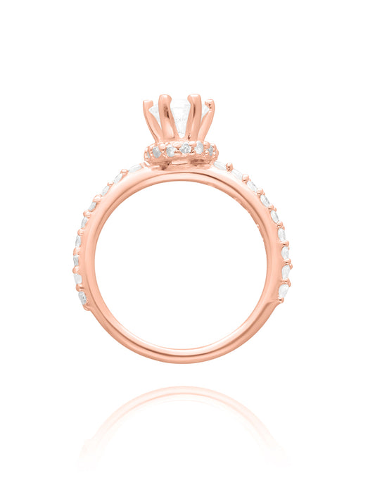 Helena ring in silver with rose gold plating with zircons