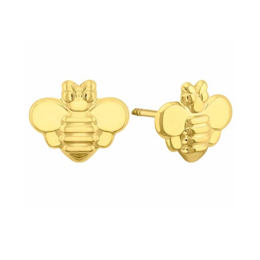 10k yellow gold die-cut bee studs with zircons Code: 14293 6.5mm