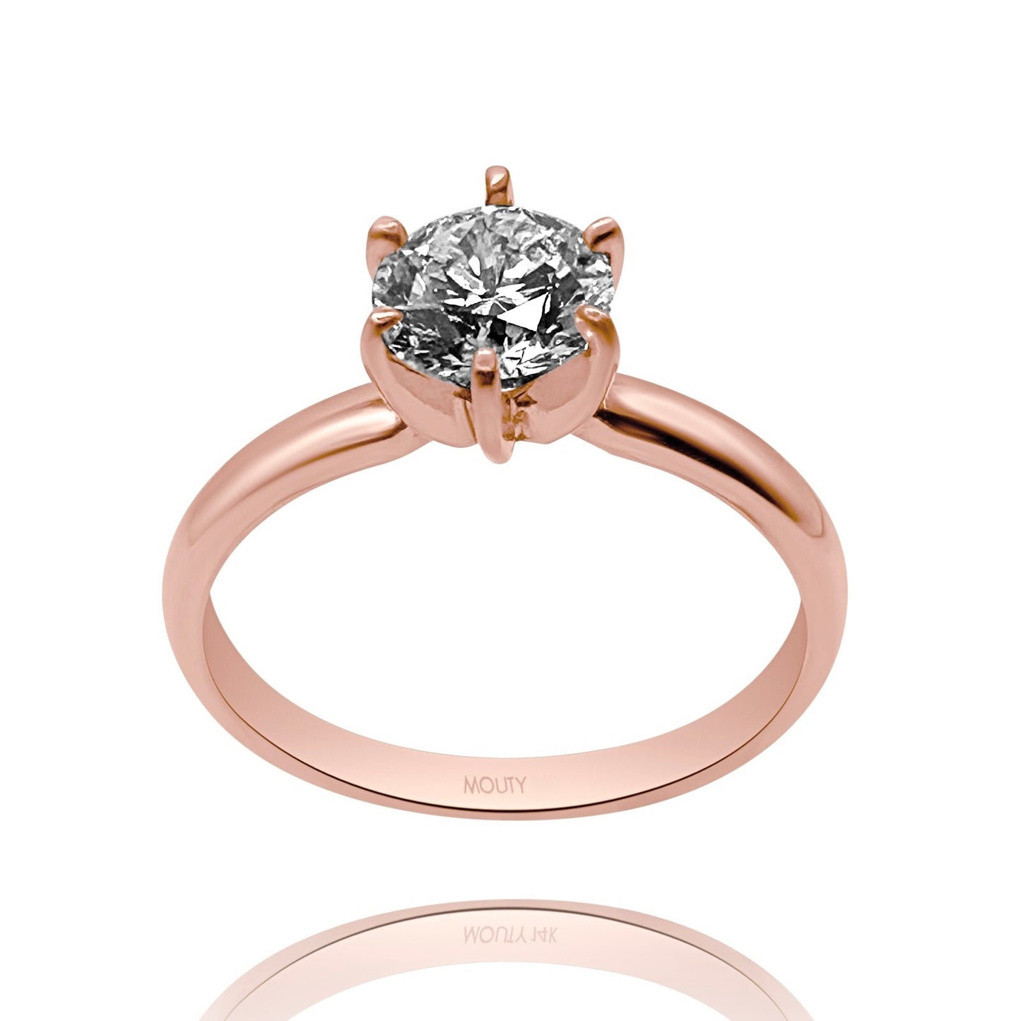 Anillo Amelie en Oro rosa 18k con diamante de laboratorio 1.0 ct