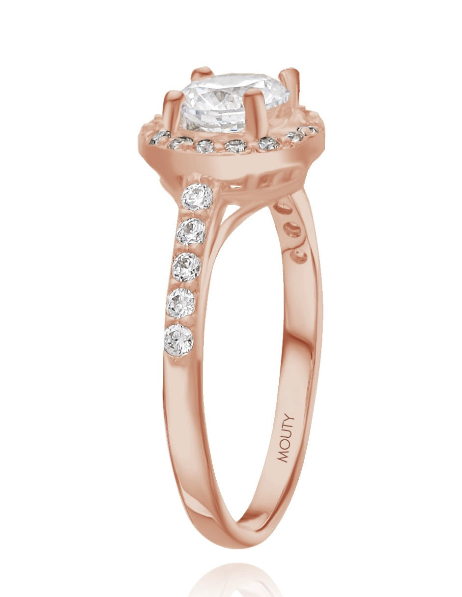 Adelaide ring in silver with rose gold plating