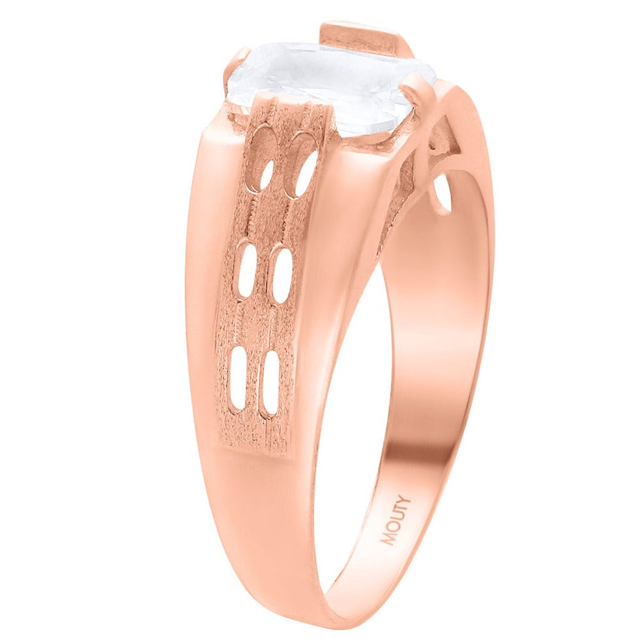 MOD14 ring in 10k rose gold with white zirconia