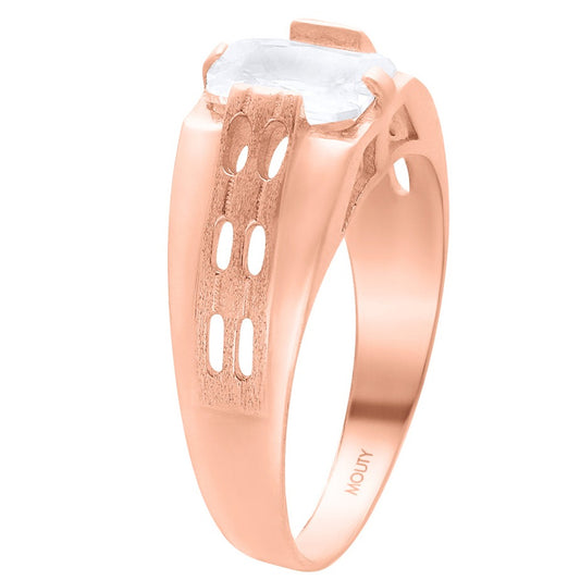 Anillo MOD14 en Oro rosa 10k con circonia blanca