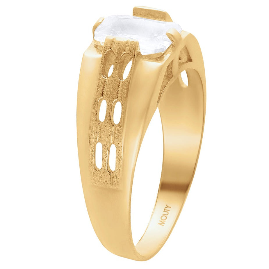 MOD14 ring in 10k yellow gold with white zirconia