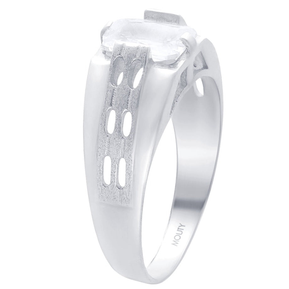 Anillo MOD14 en Oro blanco 10k con circonia blanca