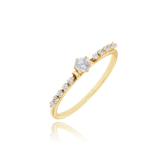 Danielle ring in 10k yellow gold with zirconias 