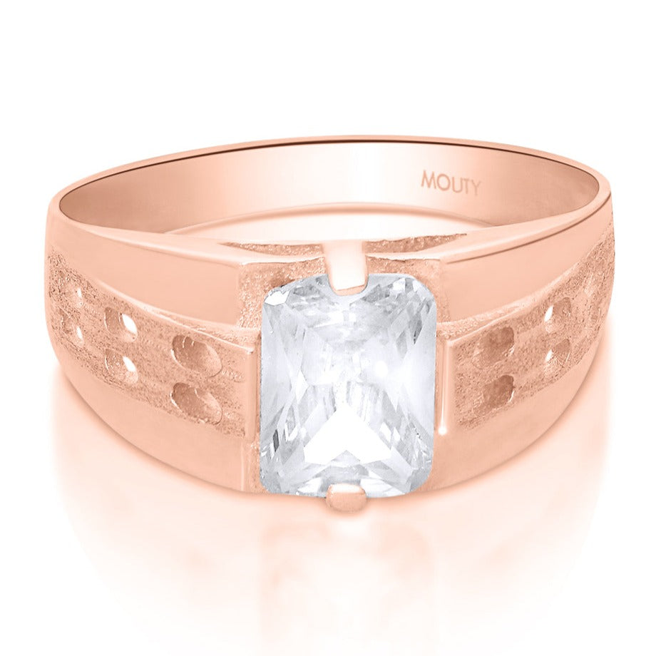 MOD14 ring in 10k rose gold with white zirconia