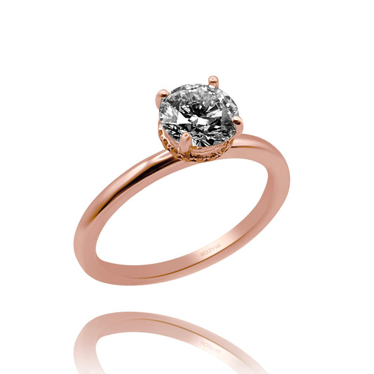 Ring in 14k Florentine gold with diamond Mod: OF1534