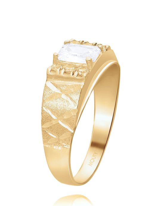 MOD15 ring in 10k yellow gold with white zirconia