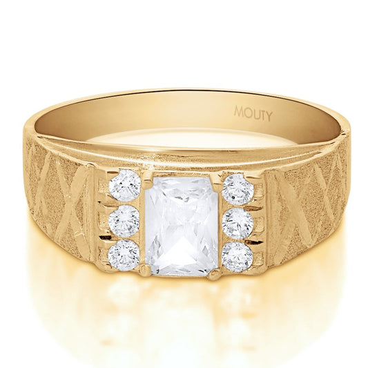 MOD15 ring in 10k yellow gold with white zirconia