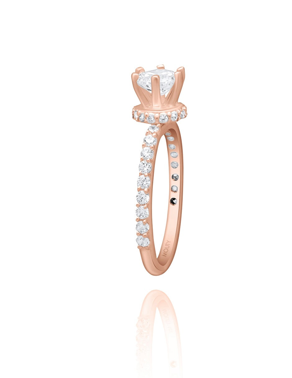 Helena ring in 18k rose gold with zircons 