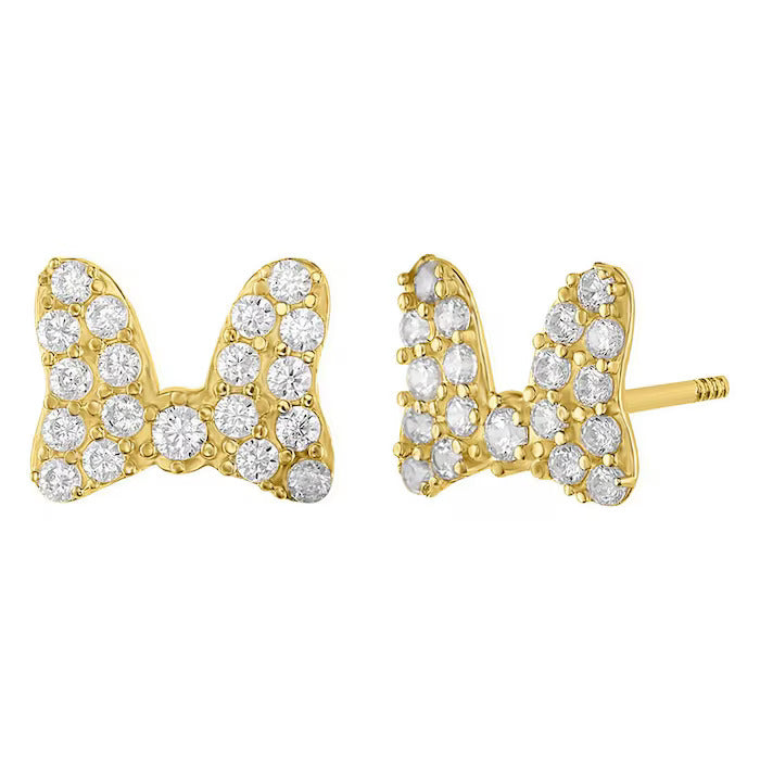 Minnie bow brooches in 10k yellow gold with zircons Disney®️