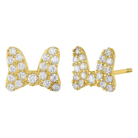 Minnie bow brooches in 10k yellow gold with zircons Disney®️