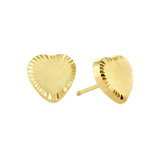 Heart studs #2 in 10k yellow gold Code: 14290 7mm