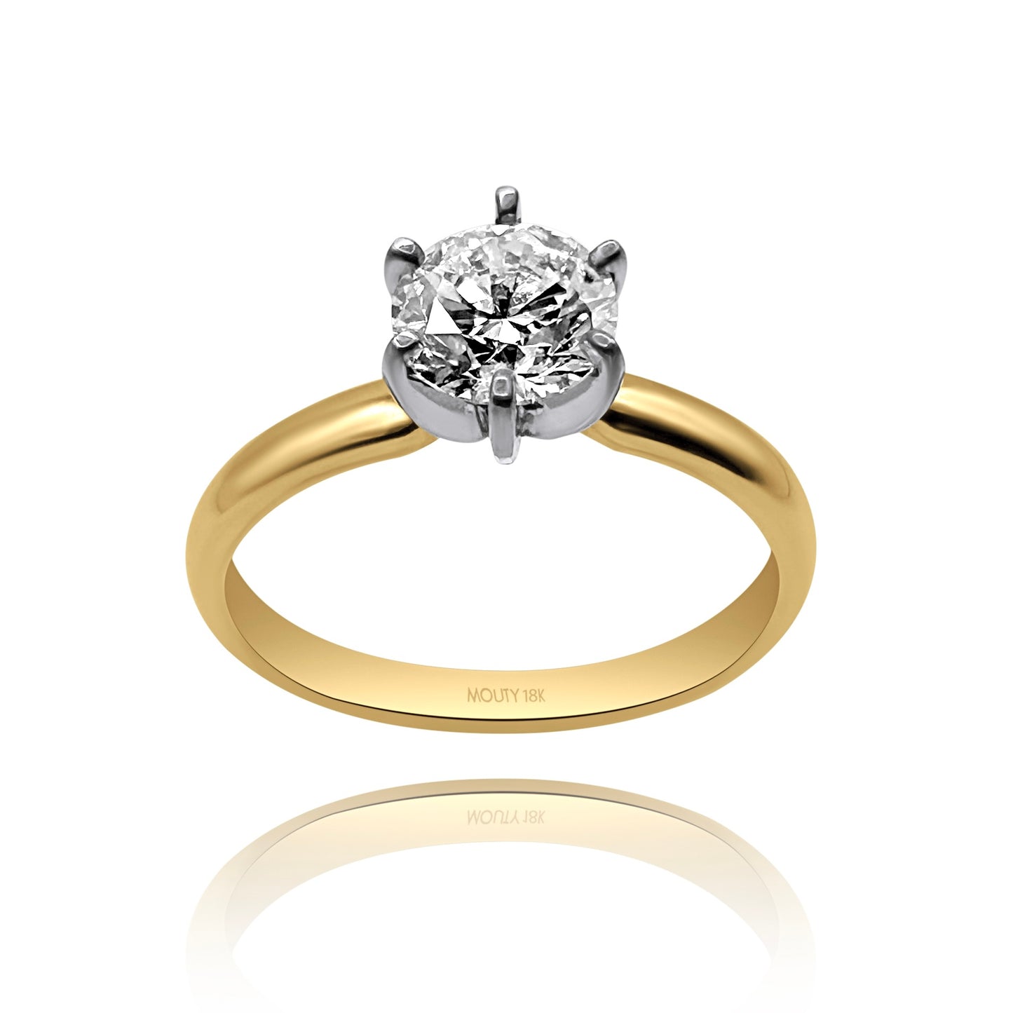 Anillo Amelie en Oro amarillo y oro blanco 18k con diamante de laboratorio 1.0 ct