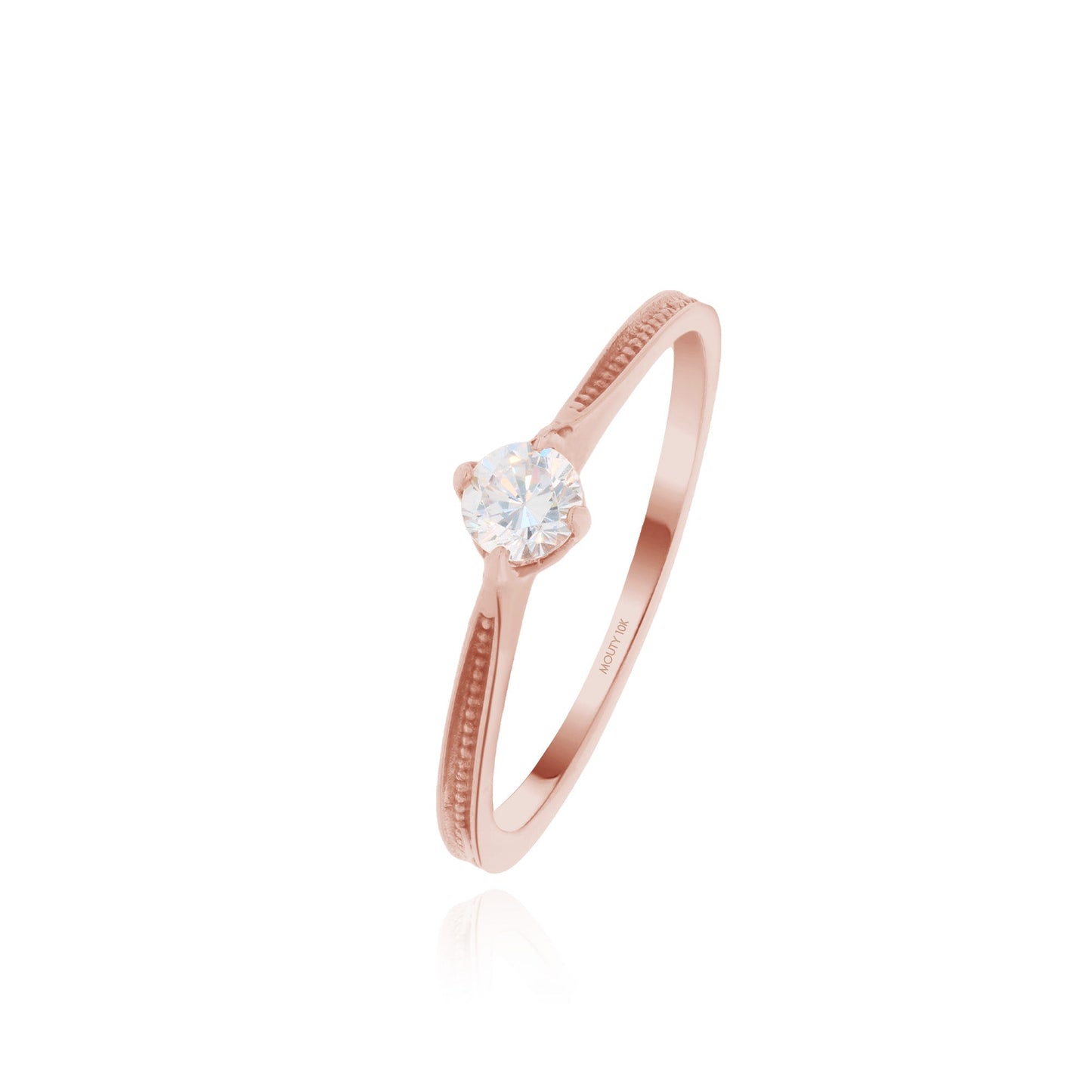 Lahia ring in silver with rose gold plating with zirconia 