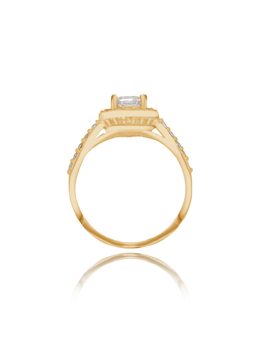 Anillo Adelaide en oro amarillo 14k con circonias