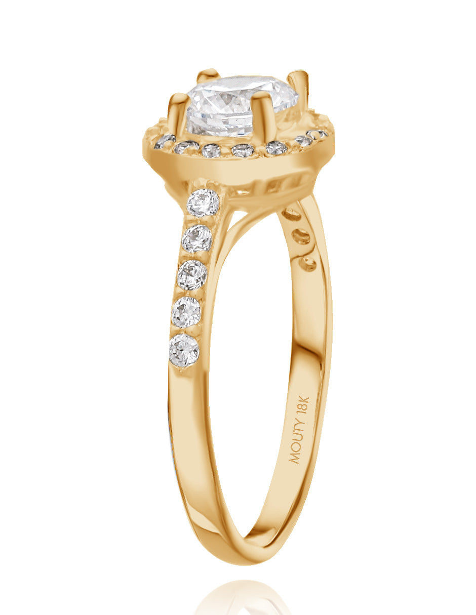 Anillo Adelaide en oro amarillo de 18k con circonias