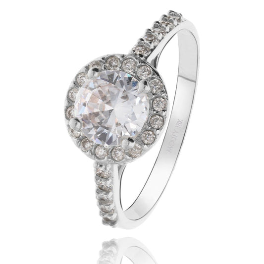 Adelaide ring in 18k white gold with zircons 