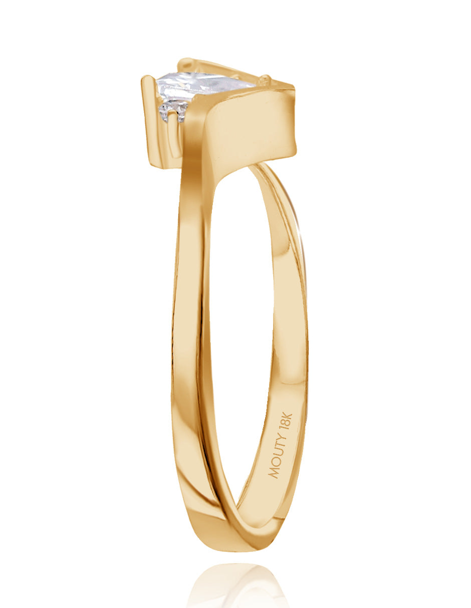 Alice ring in 18k yellow gold with zircons 