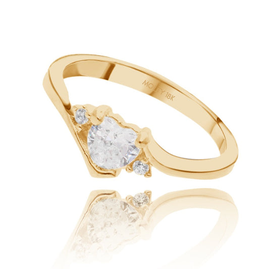 Alice ring in 18k yellow gold with zircons 