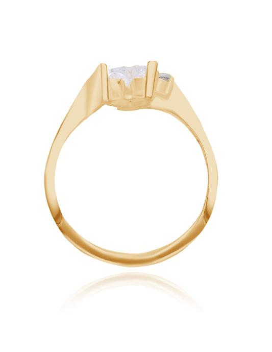 Alice ring in silver with yellow gold plating