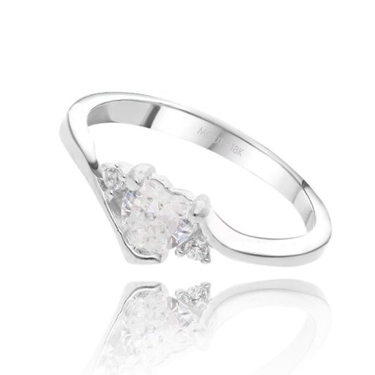 Alice ring in 18k white gold with zircons 