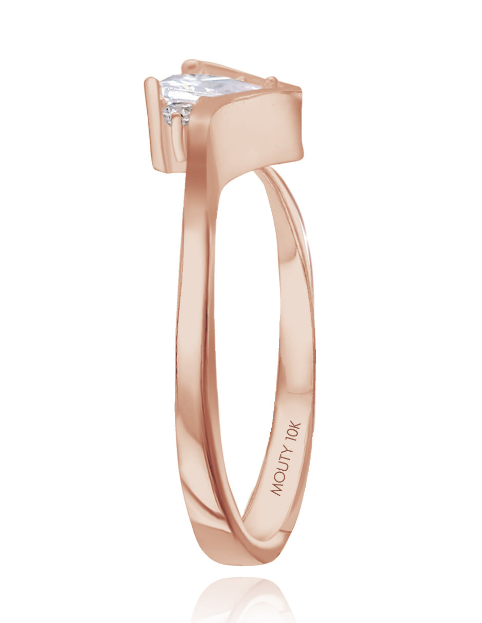 Alice ring in 10k rose gold with zircons 