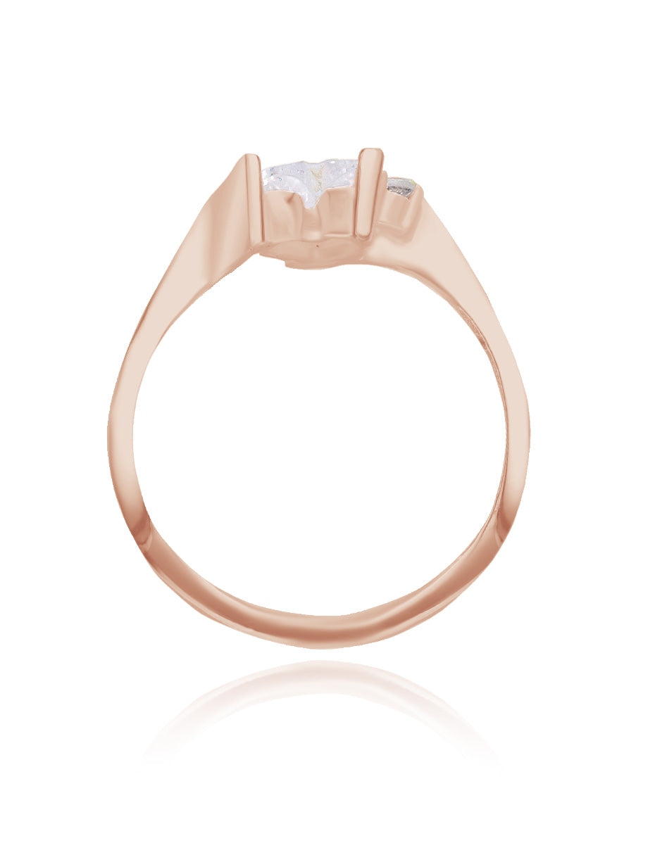 Anillo Alice en oro rosa 10k con circonias