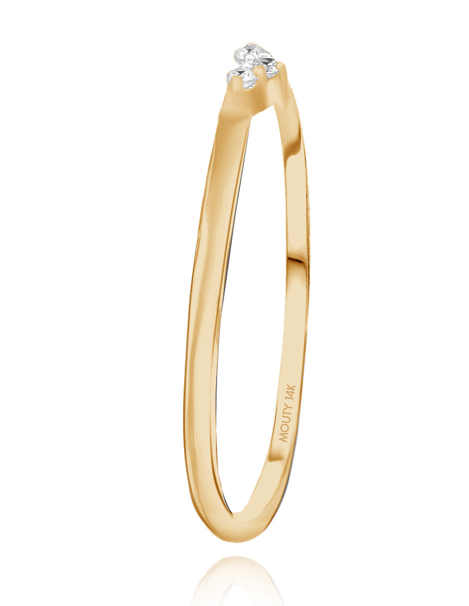 Angeline ring in 14k yellow gold with zircons