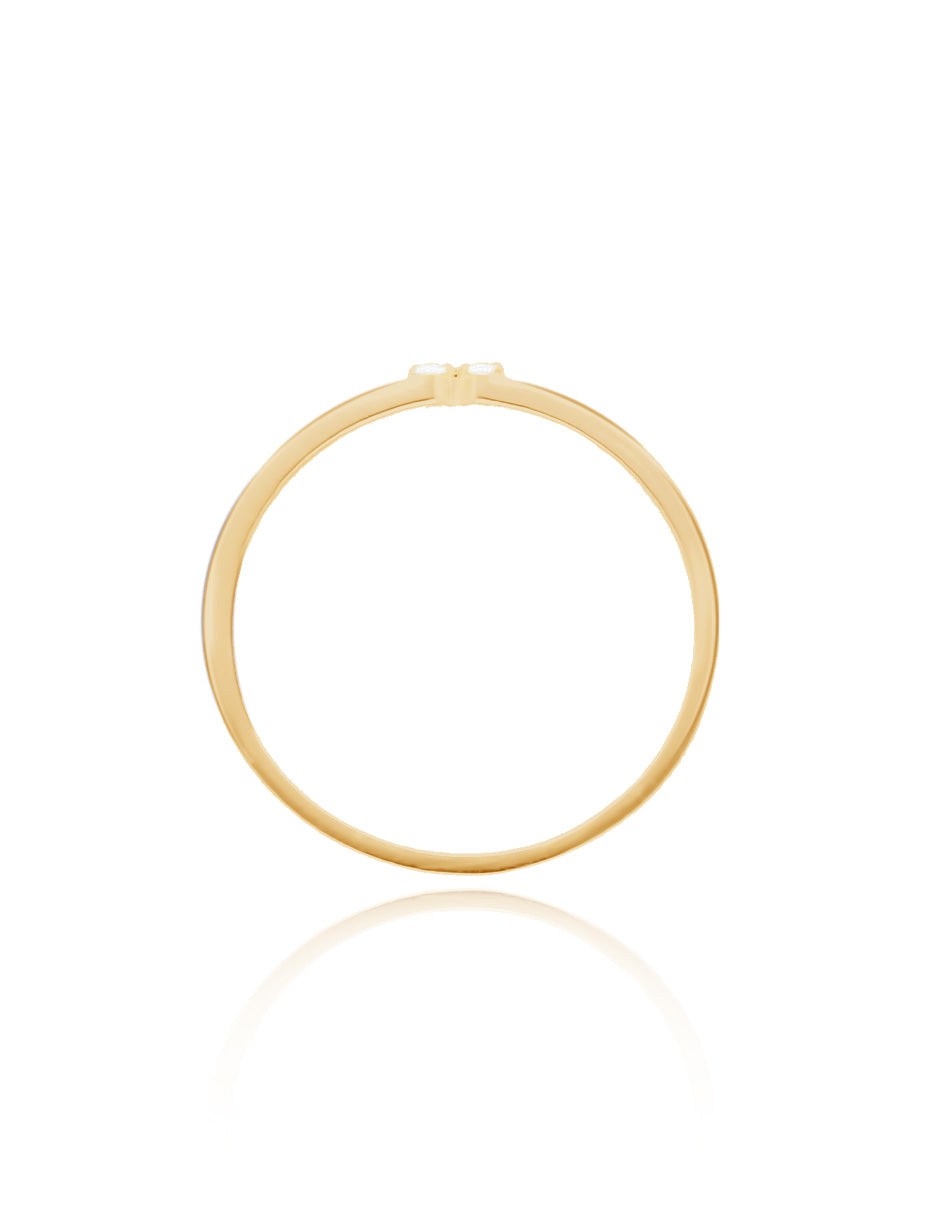 Angeline ring in silver with yellow gold plating