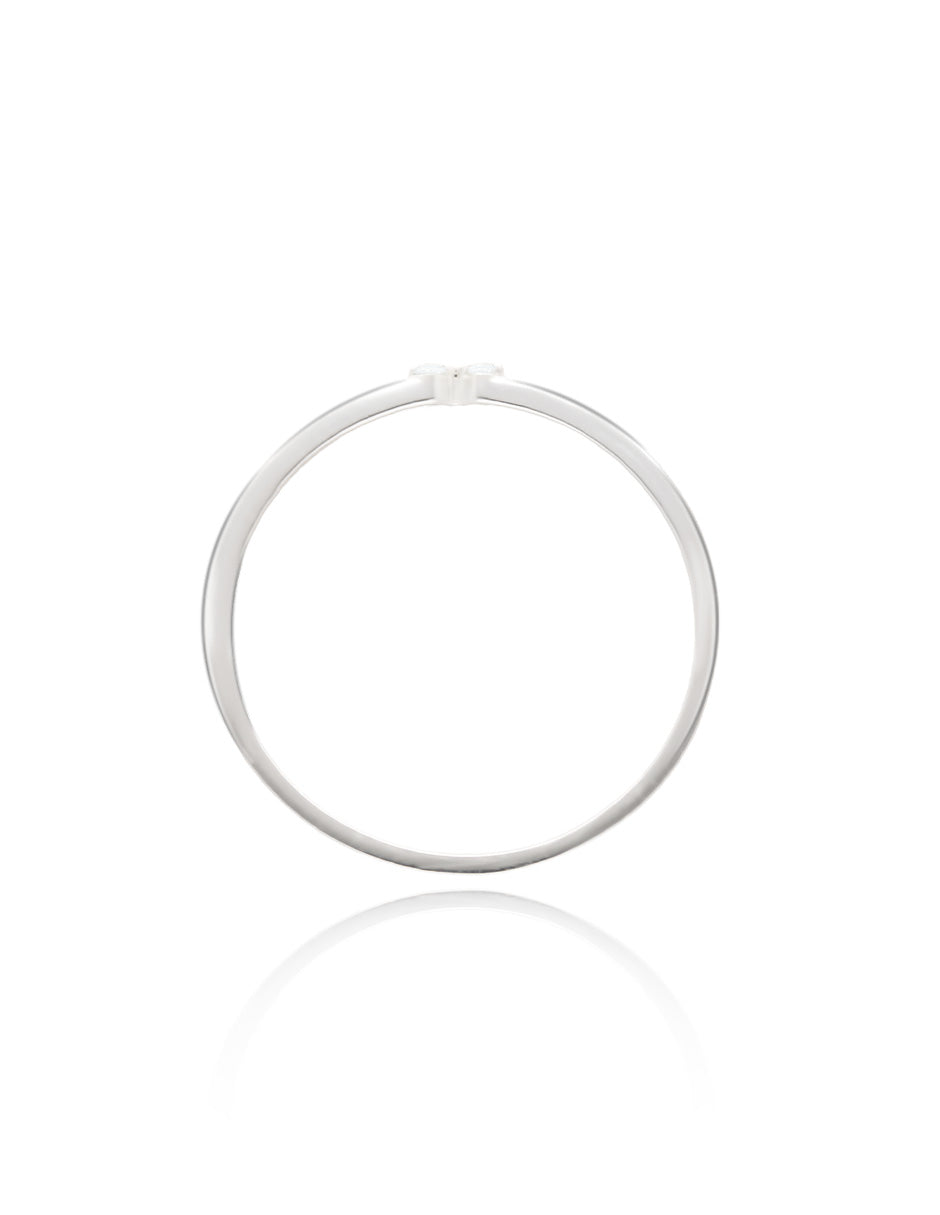 Anillo Angeline en oro blanco 18k con circonias