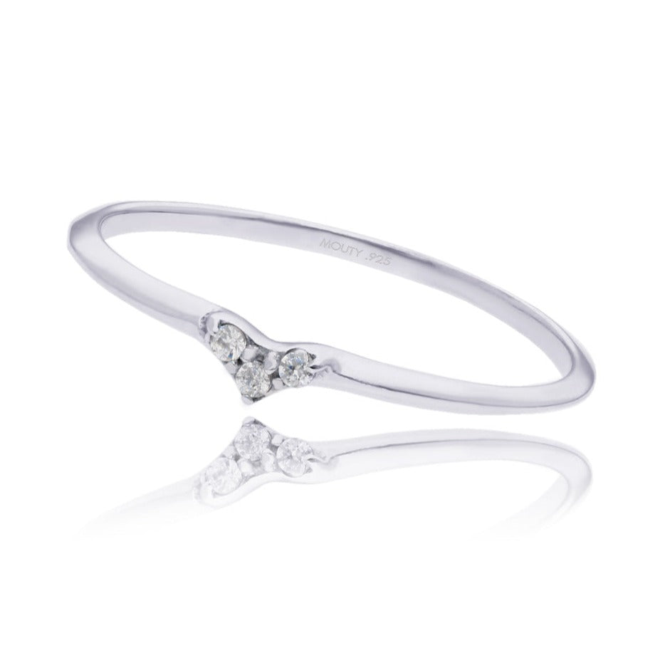 Angeline ring in silver with zirconias