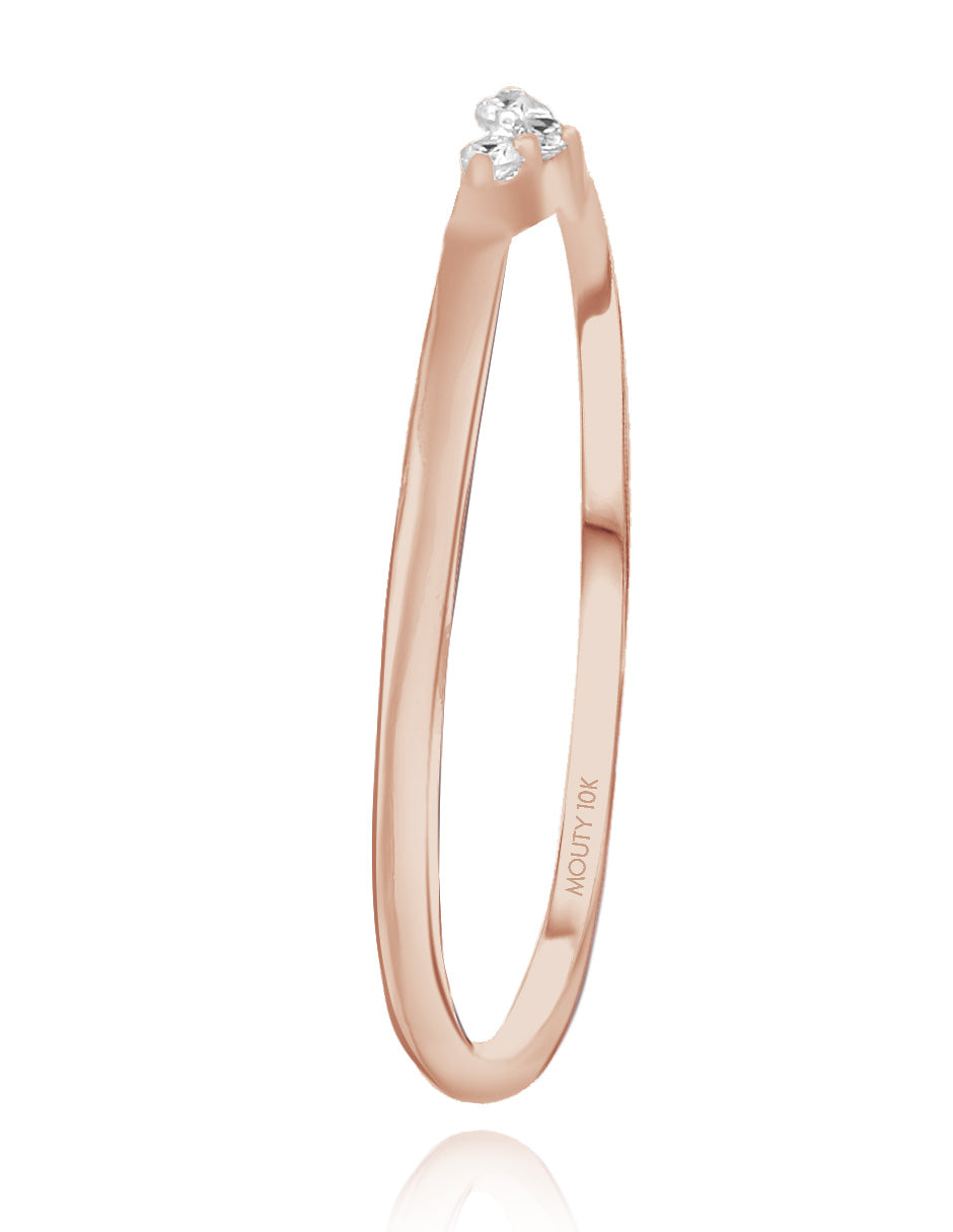 Angeline ring in 10k rose gold with zircons 