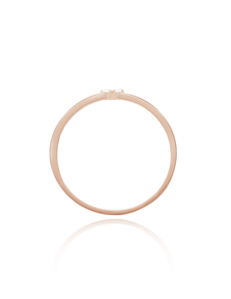 Anillo Angeline en oro rosa 14k con circonias