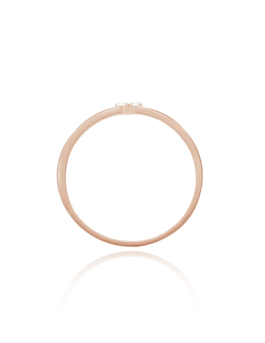 Anillo Angeline en oro rosa 14k con diamantes