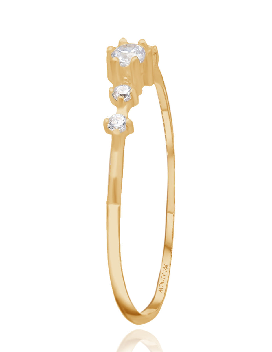 Ariana ring in 14k yellow gold with zircons